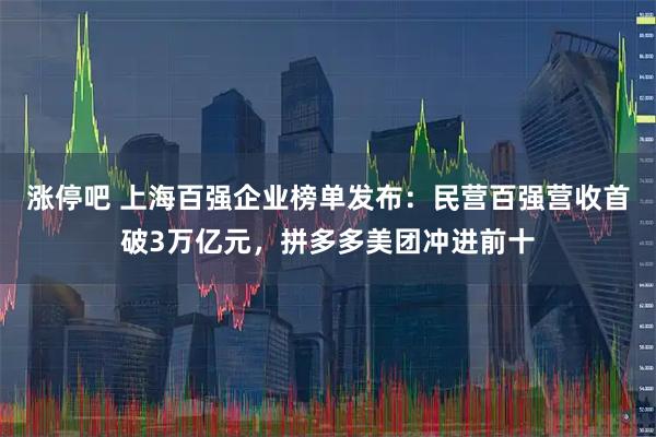 涨停吧 上海百强企业榜单发布：民营百强营收首破3万亿元，拼多多美团冲进前十